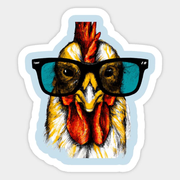 Cool Chickens rule the roost Sticker by Boothy 